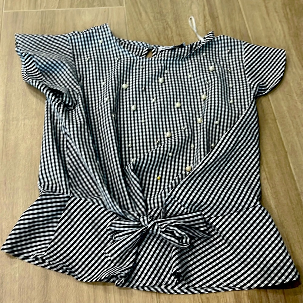 Striped beaded blouse